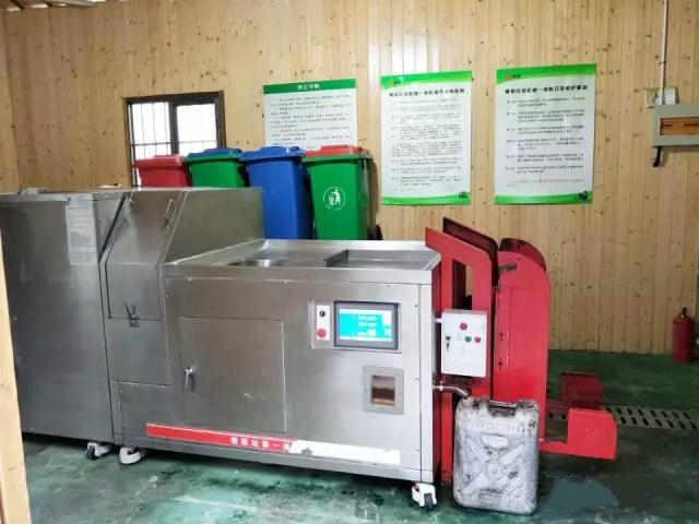 厨余垃圾处理设备案例，北京通州区厨余垃圾处理站500KG厨余垃圾处理设备